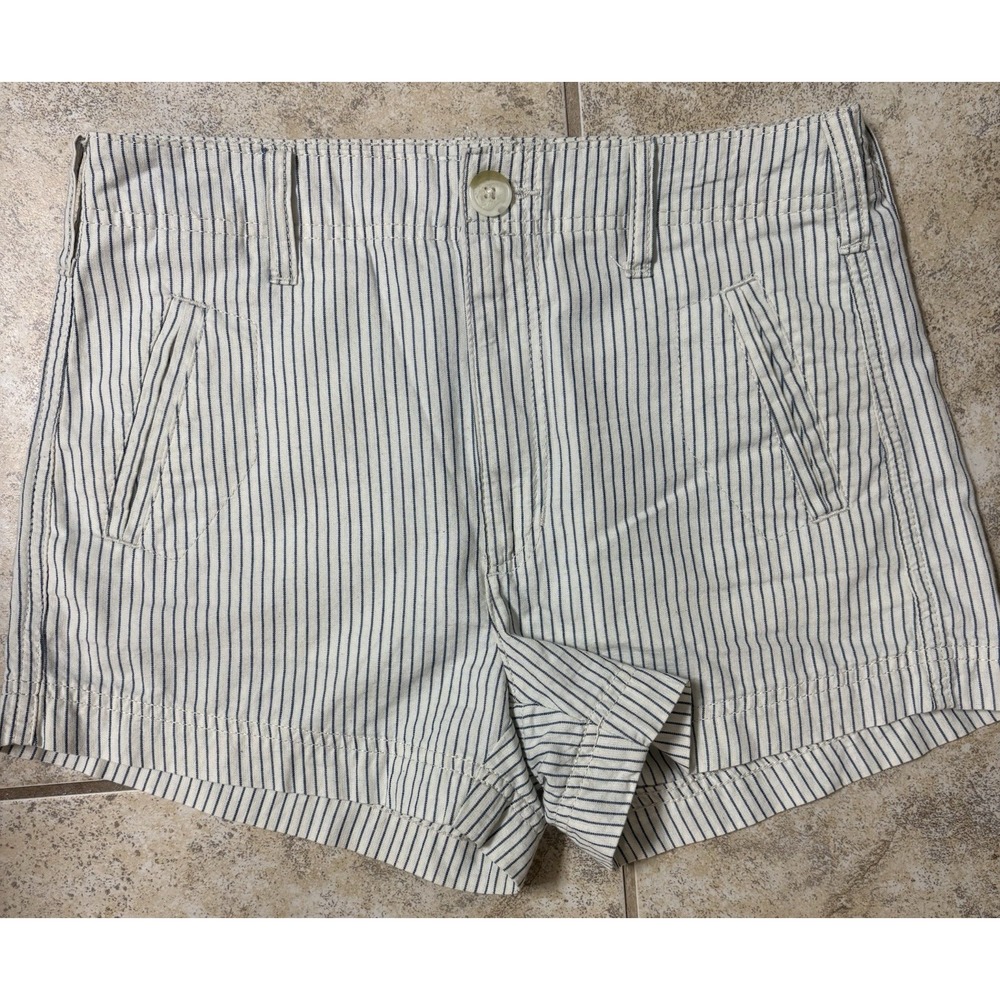 NWT American Eagle Striped Utility Shorts Women's Size 0 Blue/White Pinstripe